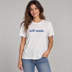 Express One Eleven Self Made Graphic Tee Size XS White Modal Empowering Soft